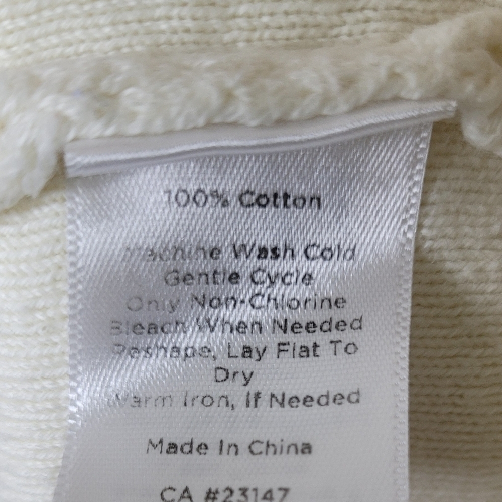 Talbots Petite Cream Knit Sweater Vest Full Zip Size PL 100% Cotton - Picture 7 of 7